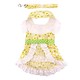 Doggie Design Doggie Design Emily Yellow Floral And Lace Dress With Matching Leash