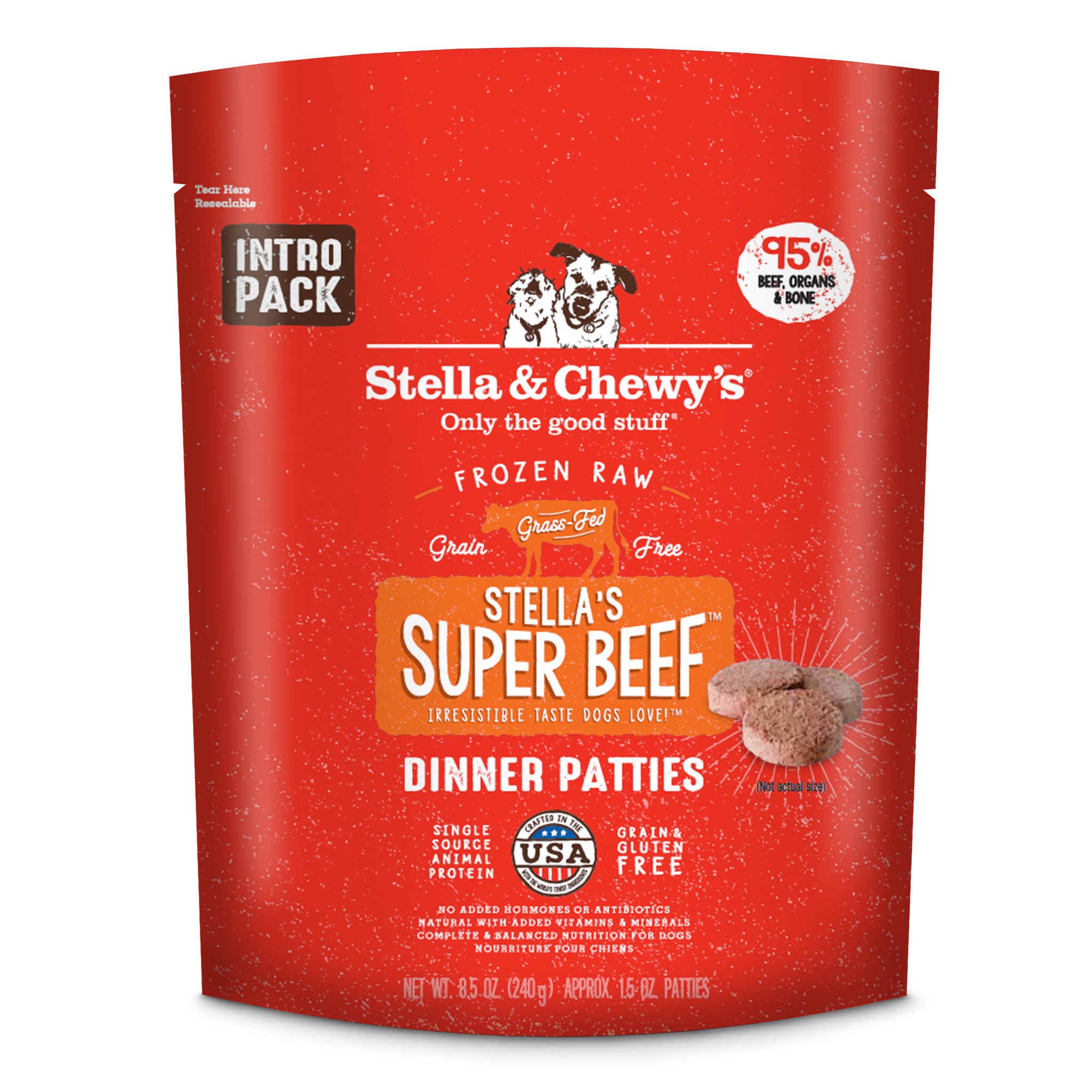 Stella & Chewys Beef Frozen Raw Dinner Patties | Pet Food and Supplies