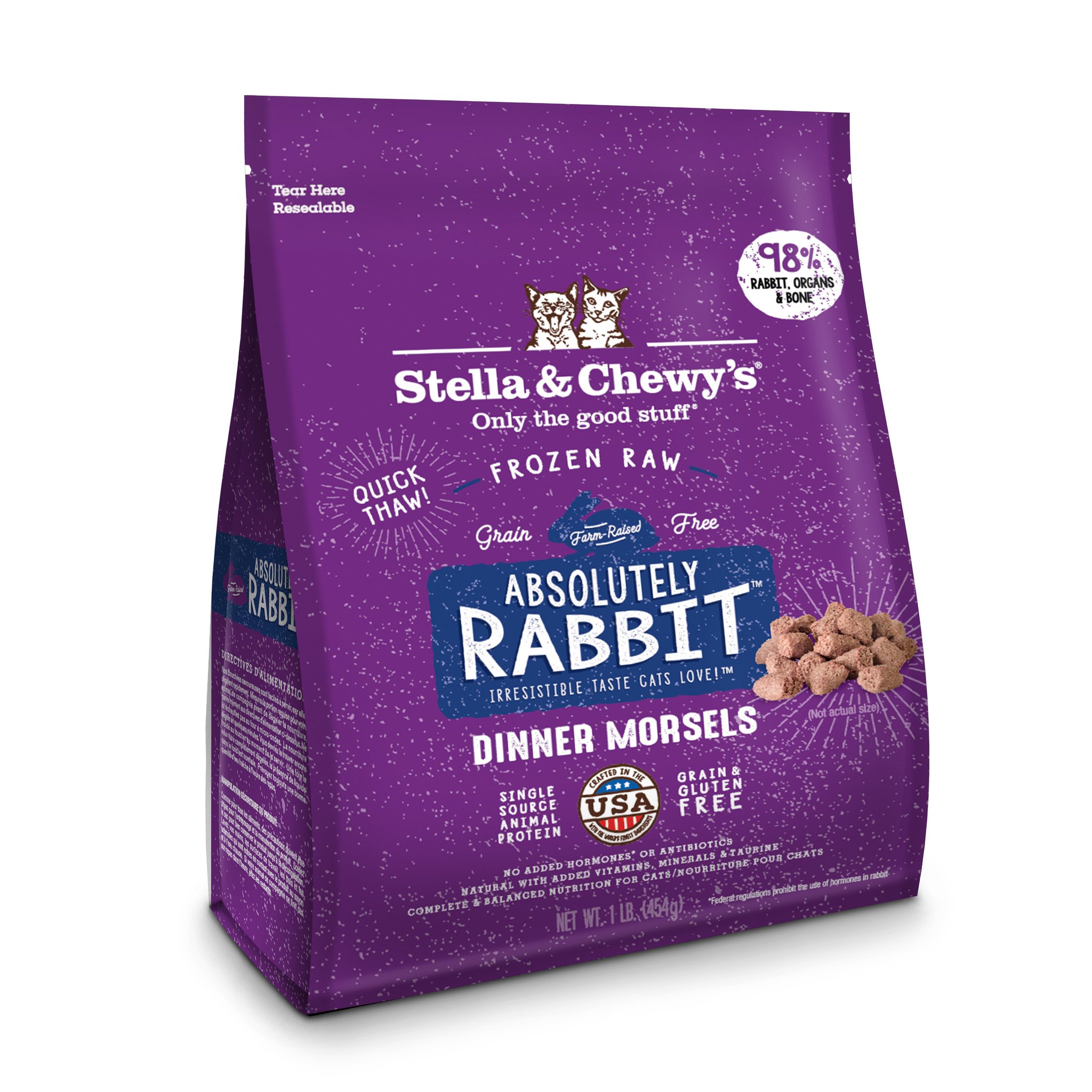 Stella & Chewys Stella & Chewys Absolutely Rabbit Frozen Raw Dinner Morsels For Cats 1.2lb