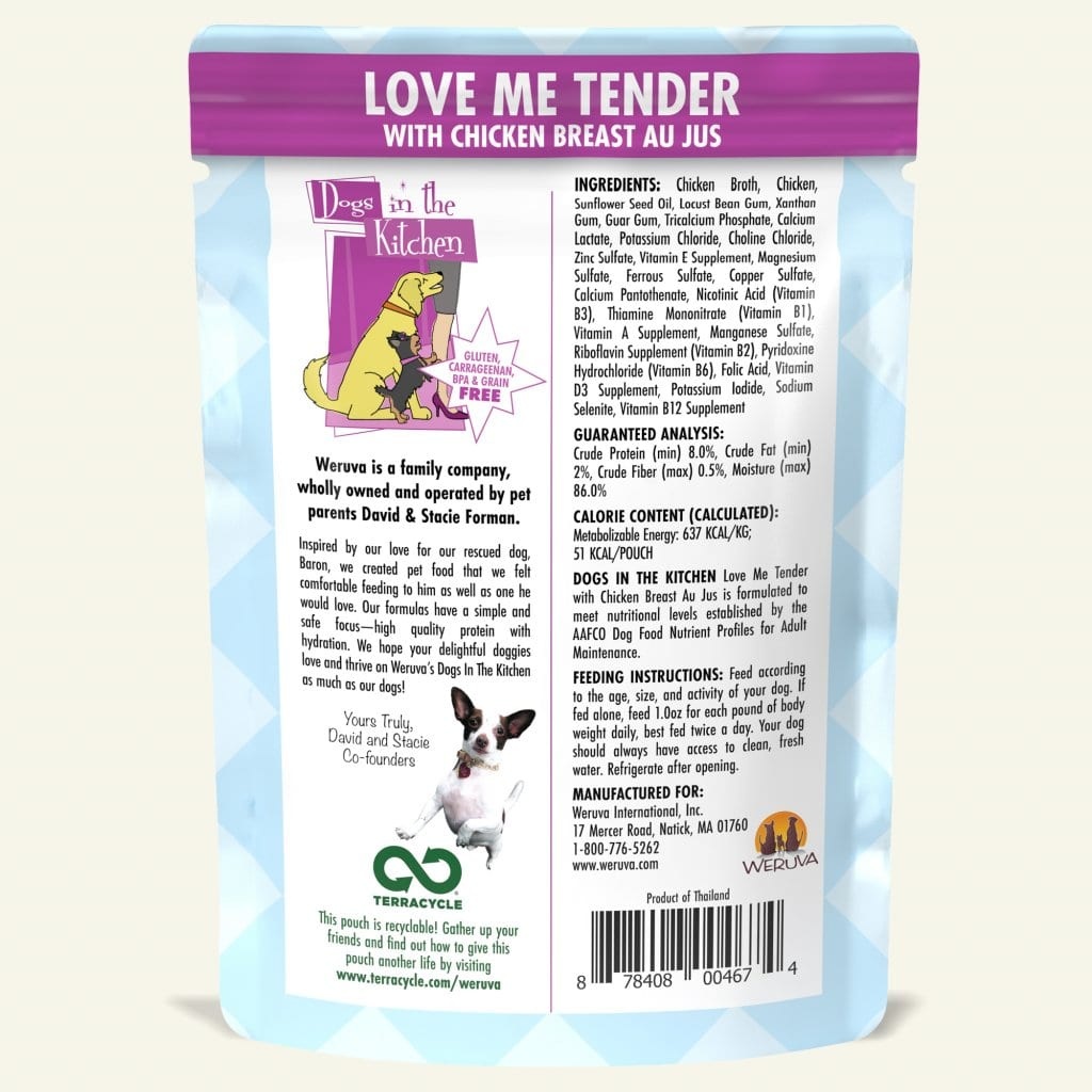 Weruva Weruva Dogs in the Kitchen Love Me Tender with Chicken Breast Au Jus Pouch