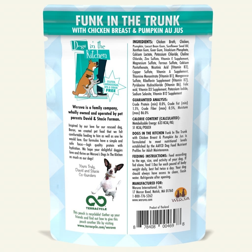 Weruva Weruva Dogs in the Kitchen Funk in the Trunk with Chicken & Pumpkin Au Jus Pouch