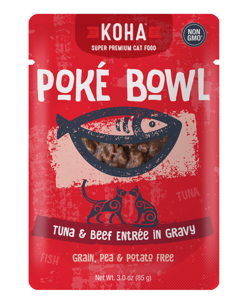 Koha Koha Poke Bowl Tuna & Beef Entree in Gravy For Cats