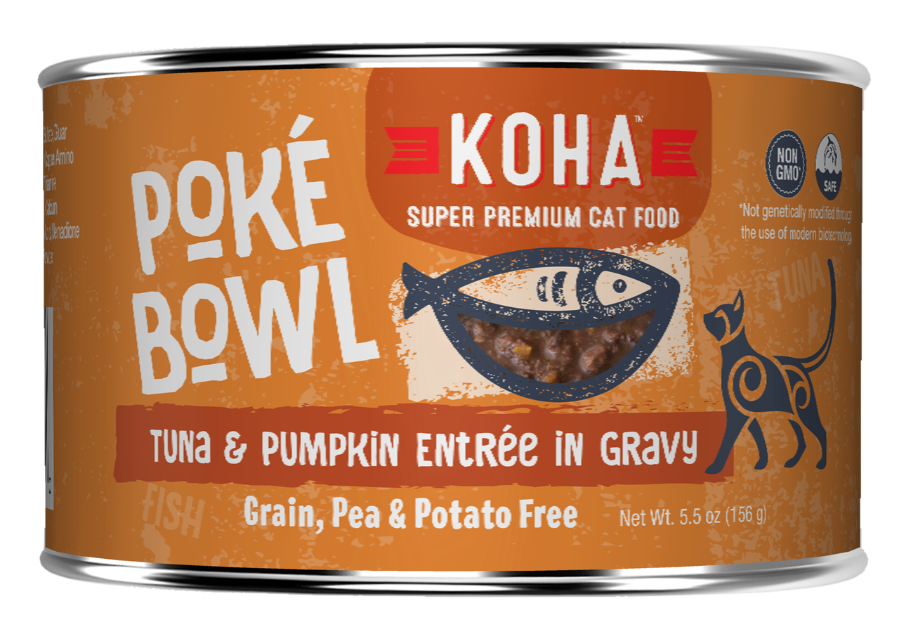Koha Koha Poke Bowl Tuna & Pumpkin Entree in Gravy For Cats