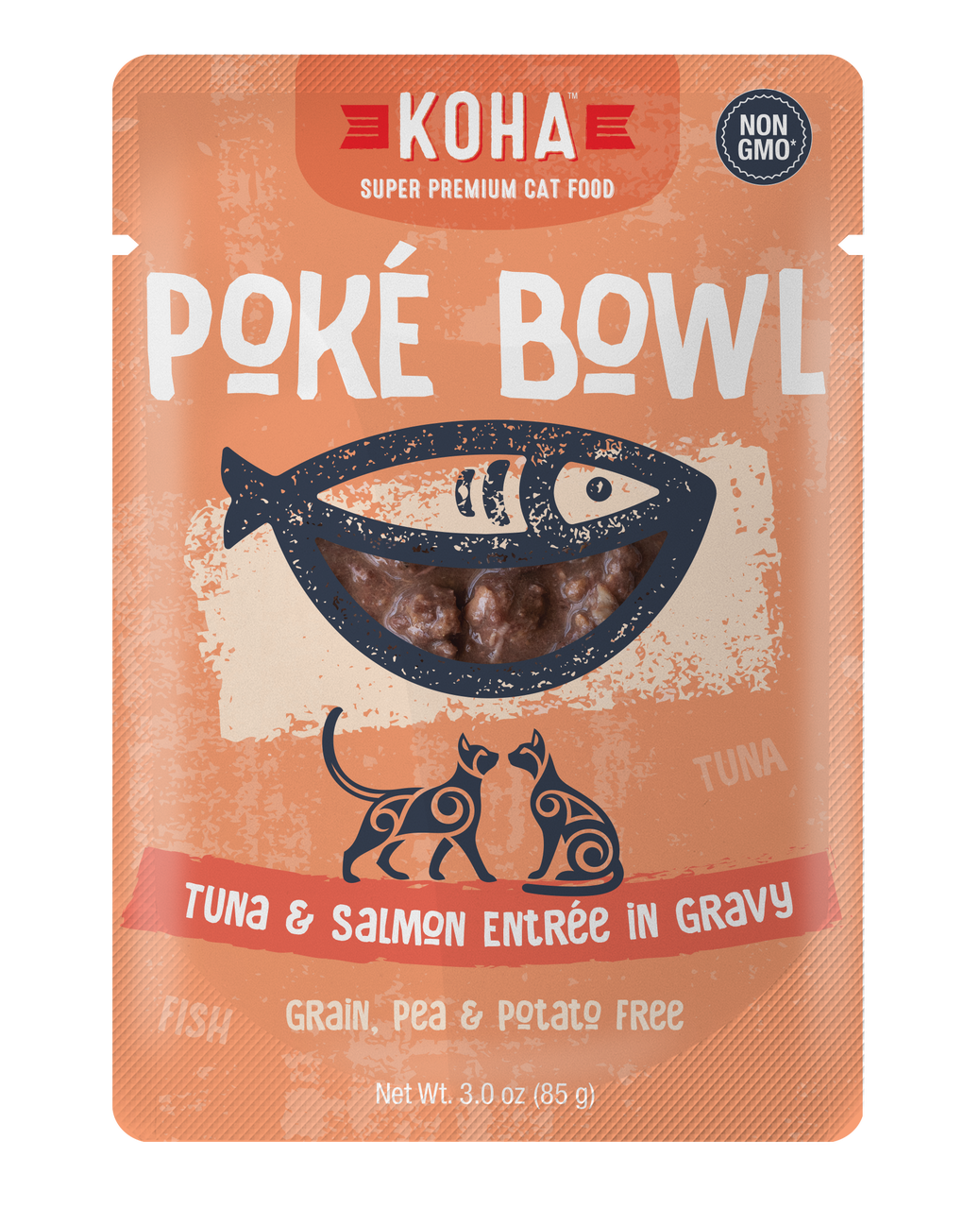 Koha Koha Poke Bowl Tuna & Salmon Entree in Gravy For Cats