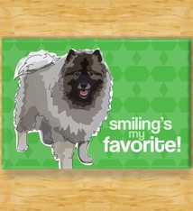 Pop Doggie Pop Doggie Keeshond Magnet, Smiling Is My Favorite