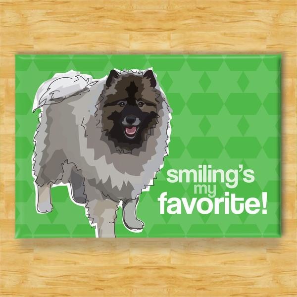 Pop Doggie Pop Doggie Keeshond Magnet, Smiling Is My Favorite