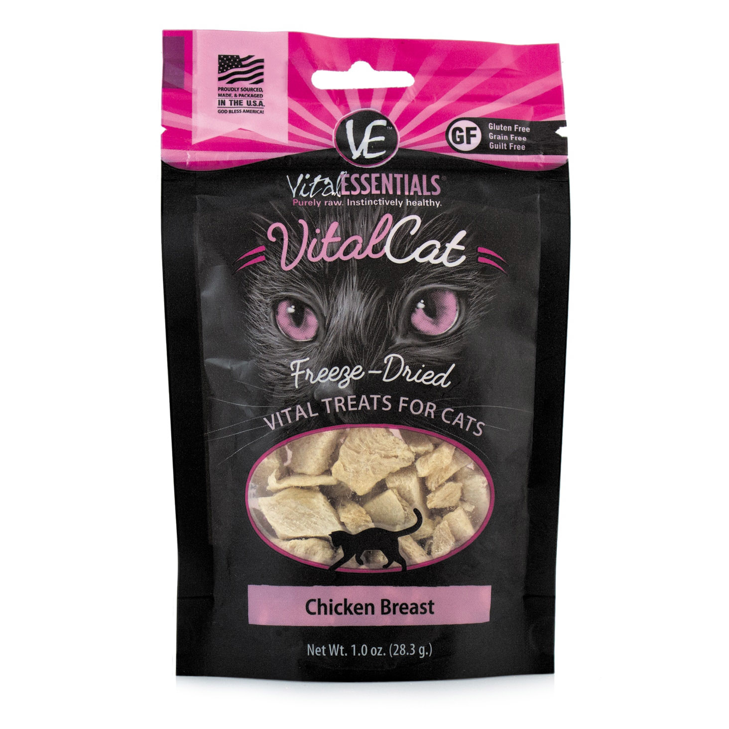 Vital Essentials Freeze Dried Chicken Breast For Cats 1oz Pet Food