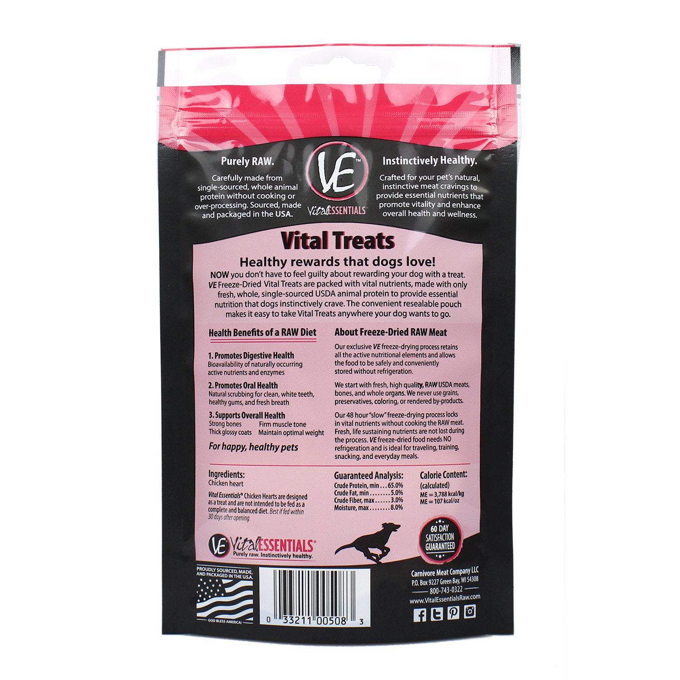Vital Essentials Vital Essentials Freeze Dried Raw Chicken Hearts 1.9oz