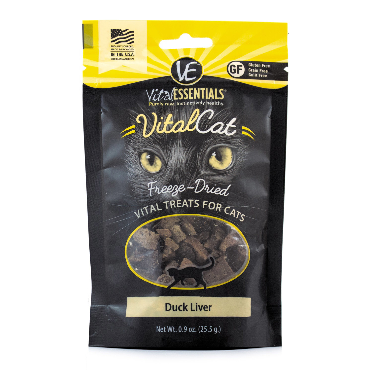 Vital Essentials Freeze Dried Duck Liver For Cats .9oz Pet Food and