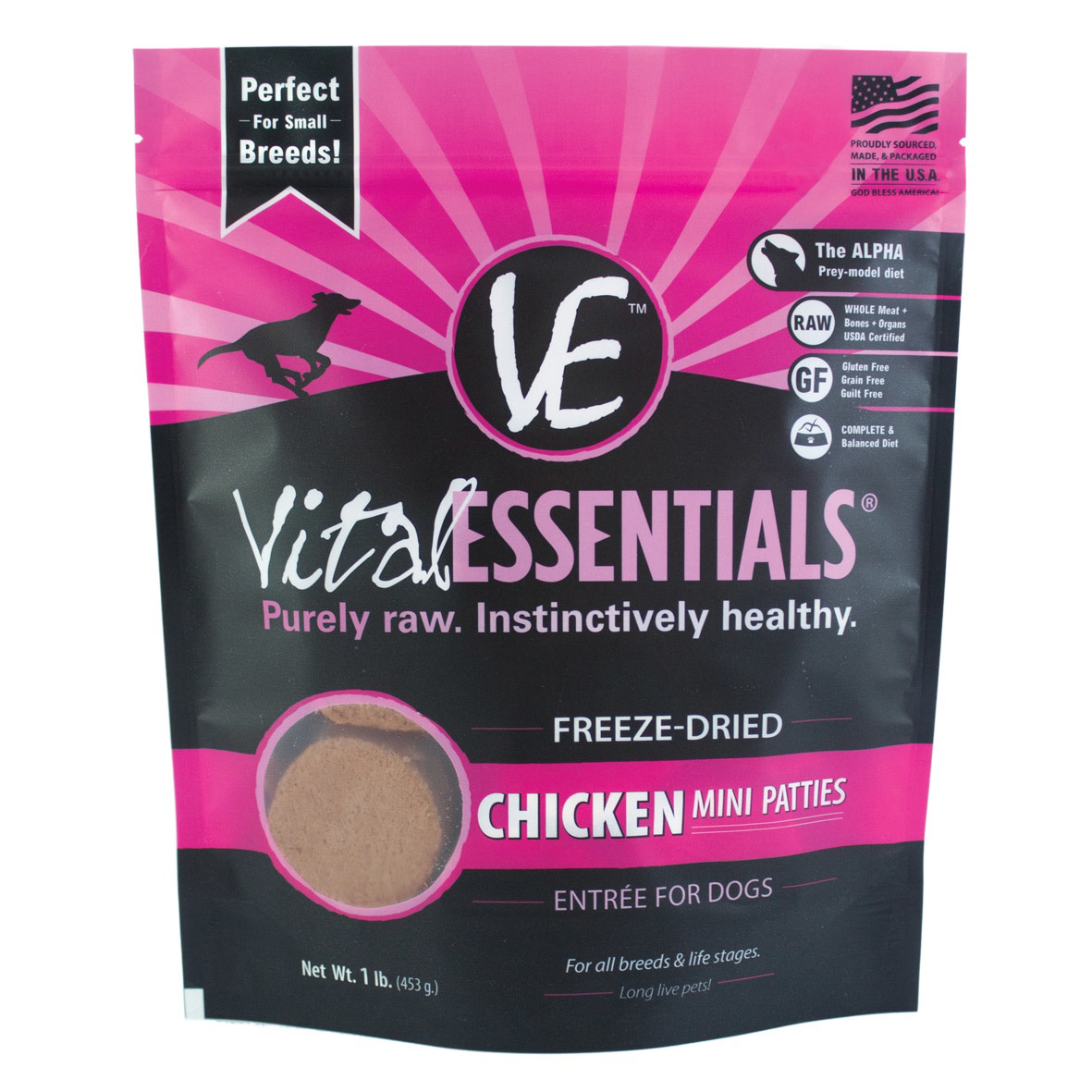 Vital Essentials Vital Essentials Freeze Dried Raw Chicken Entree Mini Patties, 14oz