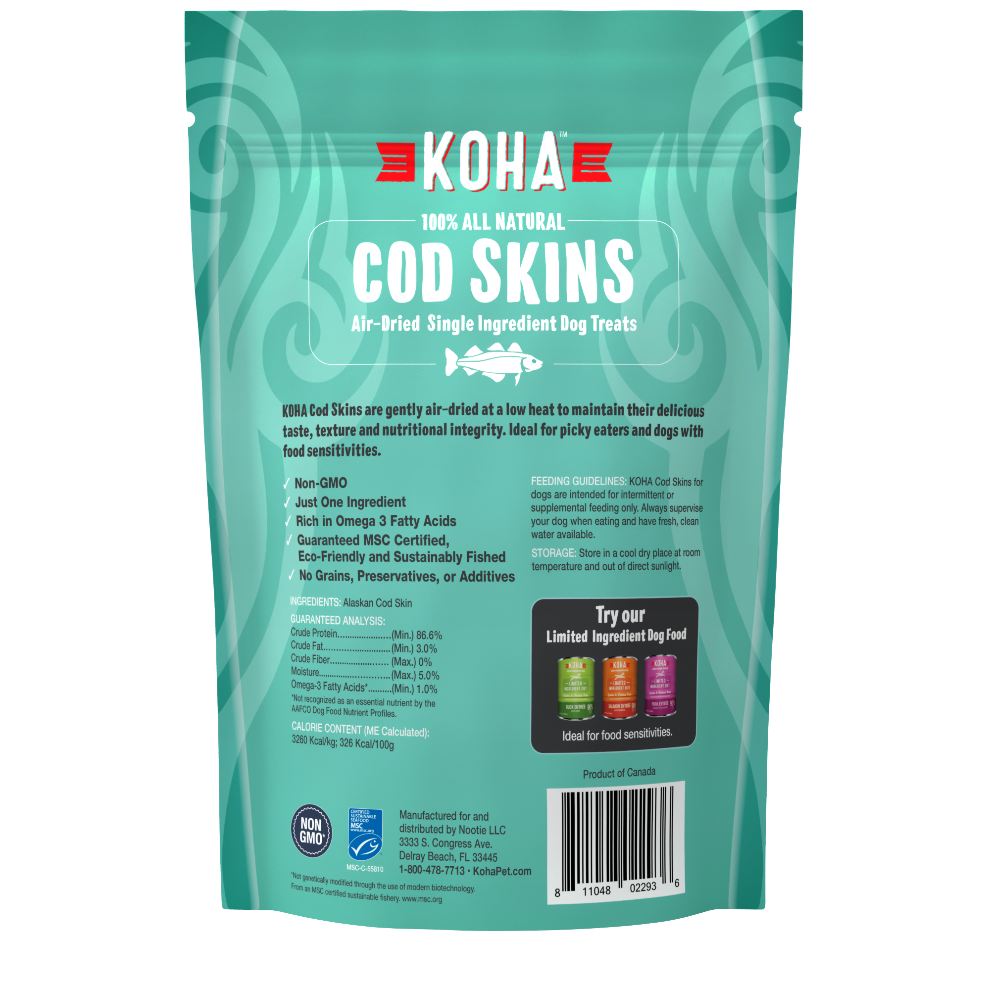 Koha Koha Air Dried Single Ingredient Cod Skins 2.5oz