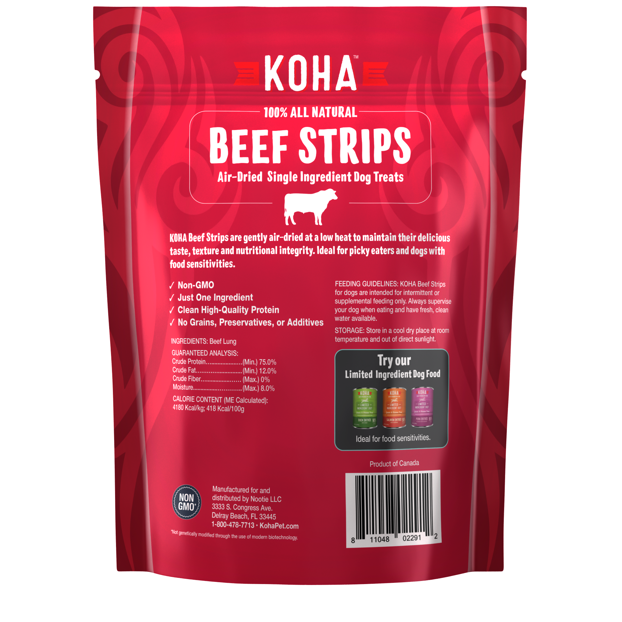 Koha Koha Air Dried Single Ingredient Beef Strips 3.25oz