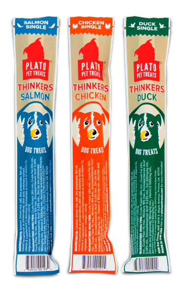 Plato Pet Treats Plato Thinkers Real Strips Salmon Recipe Single .63oz