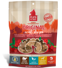 Plato Pet Treats Plato Original Real Strips Grain Free Turkey With Cranberry
