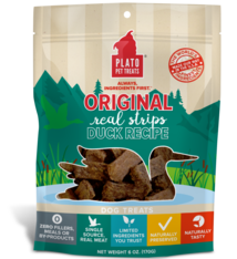 Plato Pet Treats Plato Original Real Strips Duck Recipe