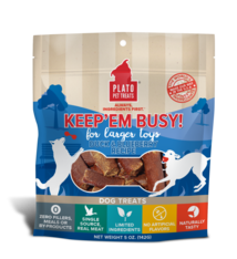 Plato Pet Treats Plato Keep'Em Busy Duck & Blueberry For Large Toys 5oz