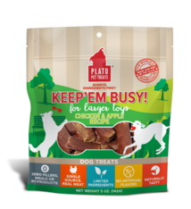 Plato Pet Treats Plato Keep'Em Busy Chicken & Apple For Large Toys 5oz