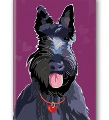 Paper Russells Scottish Terrier, Tongue Out Fridge Magnet
