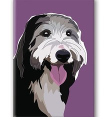Paper Russells Bearded Collie, Fridge Magnet