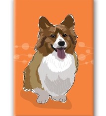 Paper Russells Welsh Corgie, Fridge Magnet