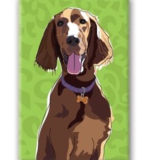 Paper Russells Irish Setter, Fridge Magnet