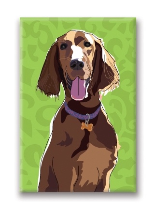 Paper Russells Irish Setter, Fridge Magnet