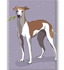 Paper Russells Italian Greyhound, Fridge Magnet