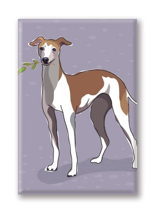 Paper Russells Italian Greyhound, Fridge Magnet