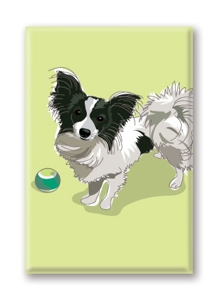 Paper Russells Papillon, Fridge Magnet