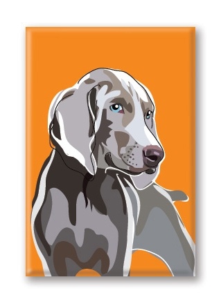 Paper Russells Weimaraner, Fridge Magnet