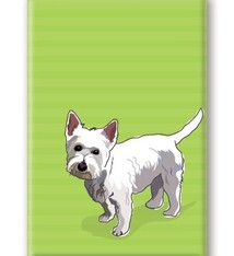 Paper Russells West Highland Terrier, Fridge Magnet