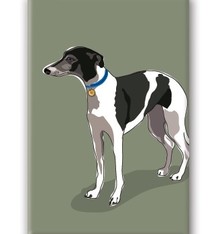 Paper Russells Whippet, Fridge Magnet