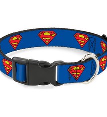 Buckle Down Buckle-Down Superman Shield Blue Plastic Clip Collar