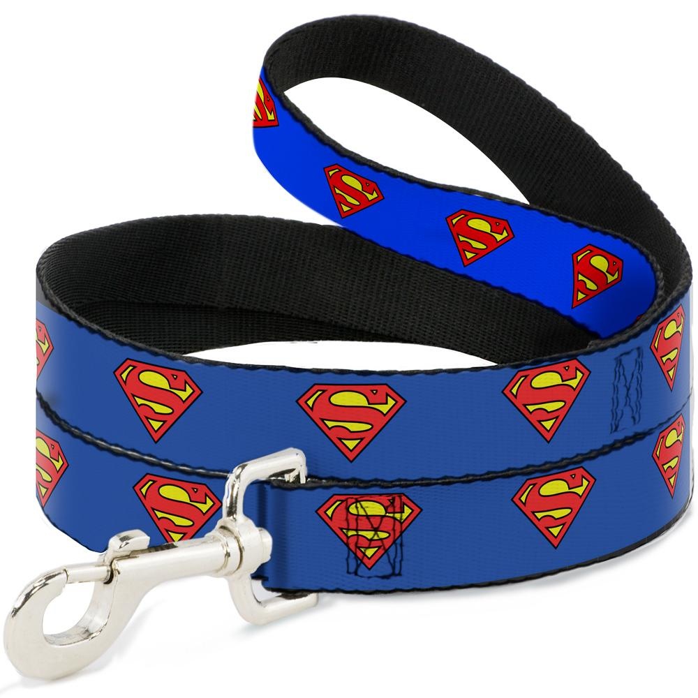 Buckle Down Buckle-Down Superman Shield Blue Leash 4 Ft 1”W