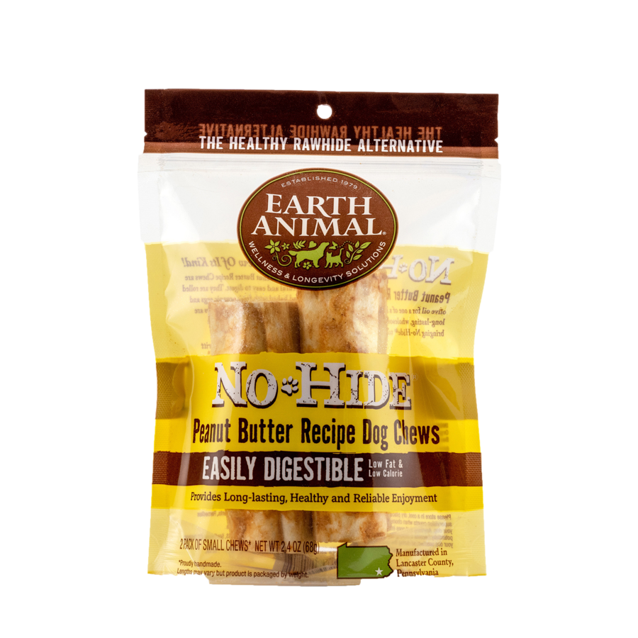 Earth Animal Earth Animal No Hide Peanut Butter Chew Small 4" 2 Pack
