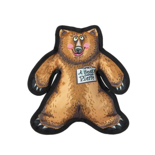 Fuzzu Fuzzu Wild Woodies A Bear Named Pierre Dog Toy with Squeaker