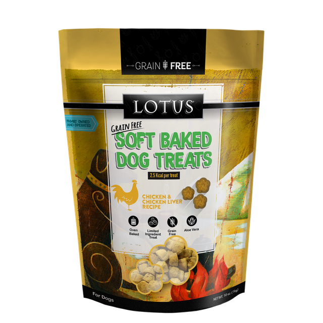 Lotus Pet Foods Lotus Grain Free Soft Baked Chicken & Chicken Liver Recipe 10oz