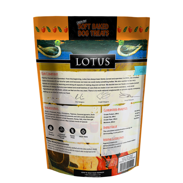 Lotus Pet Foods Lotus Grain Free Soft Baked Duck Recipe 10oz