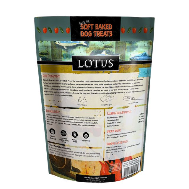 Lotus Pet Foods Lotus Grain Free Soft Baked Sardine & Herring Recipe 10oz