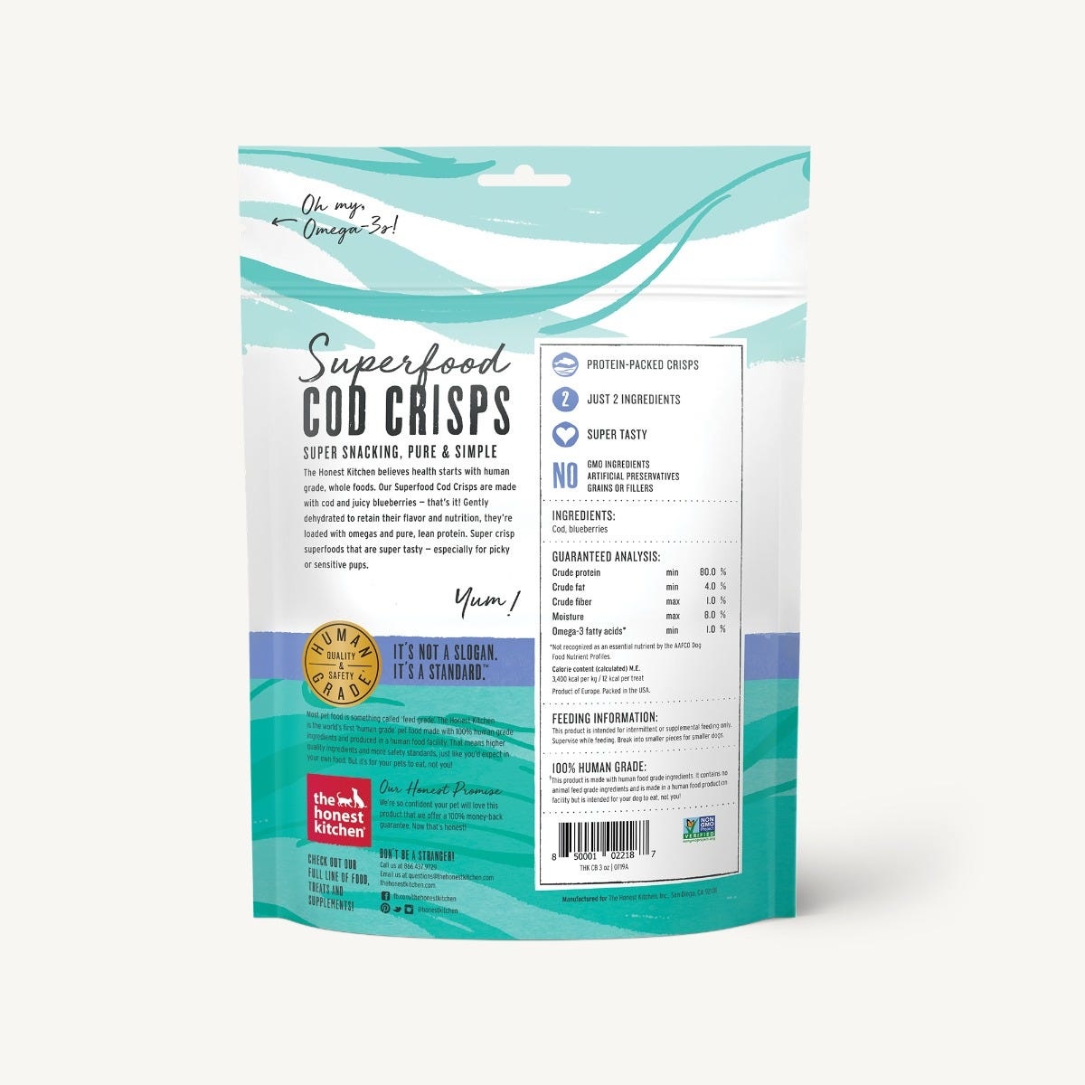 The Honest Kitchen Honest Kitchen Superfood Cod Crisps - Cod & Blueberries