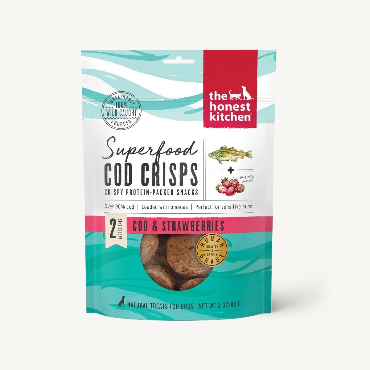 The Honest Kitchen Honest Kitchen Superfood Cod Crisps - Cod & Strawberry