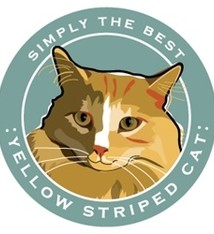 Paper Russells Simply The Best Yellow Stripe Cat Car Magnet