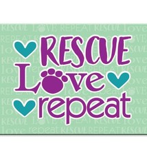 Dog Speak Dog Speak Standard Magnet -Rescue Love Repeat