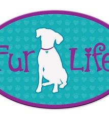 Dog Speak Dog Speak Oval Car Magnet - Fur Life (Dog)