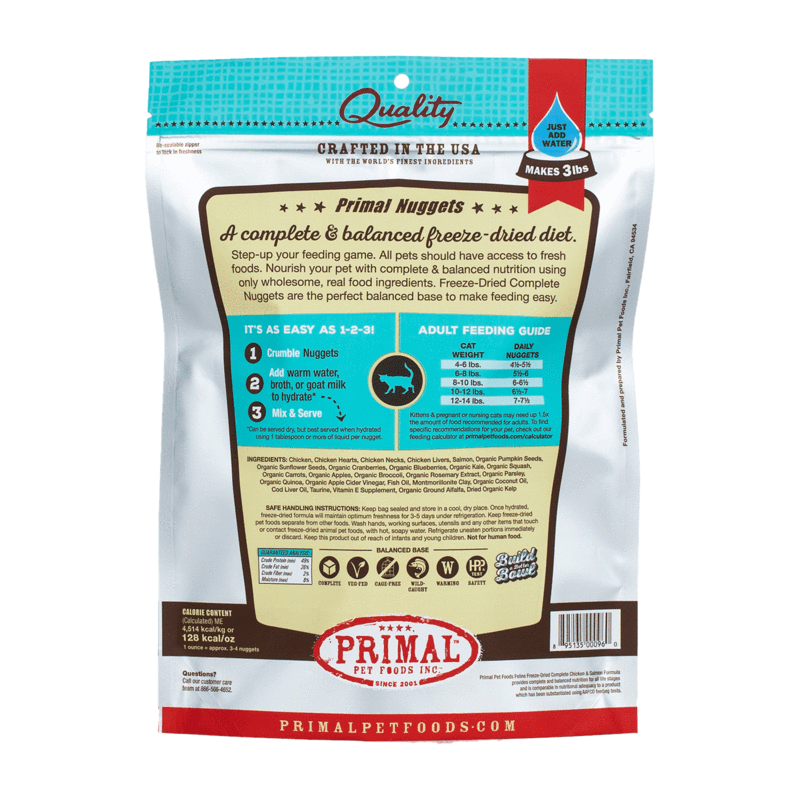 Primal Pet Foods Primal Raw Freeze-Dried Feline Chicken & Salmon Formula