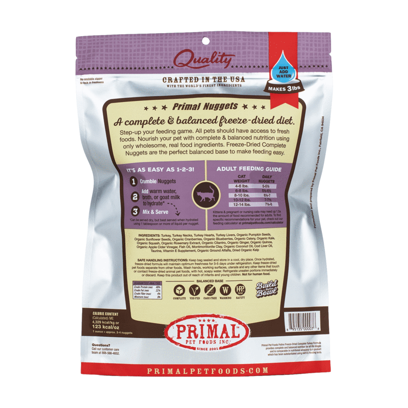 Primal Pet Foods Primal Raw Freeze-Dried Feline Turkey Formula