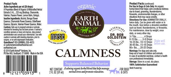 Earth Animal Earth Animal Calmness Organic Herbal Remedy 2oz