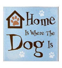 Dog Speak Dog Speak Absorbent Stone Coaster - Home Is Where The Dog Is