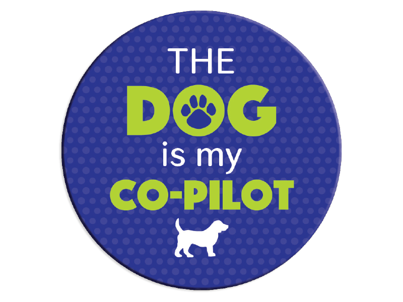 Dog Speak Dog Speak Car Coaster - The Dog Is My Co-Pilot
