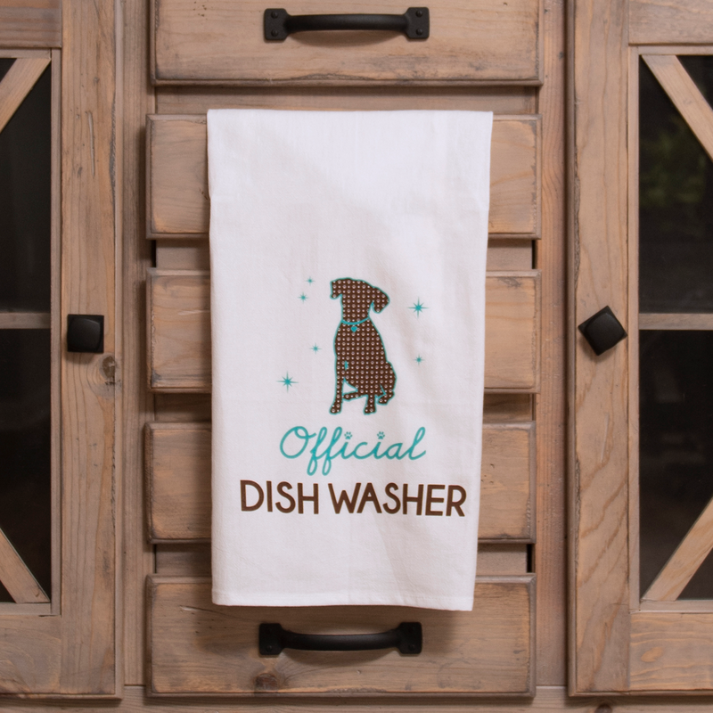 Dog Speak Dog Speak White Cotton Towel - Official Dish Washer